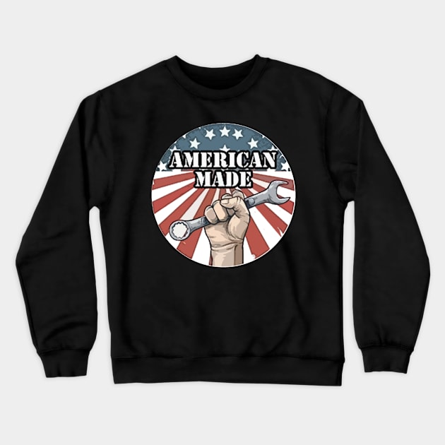 American Made Crewneck Sweatshirt by  The best hard hat stickers 